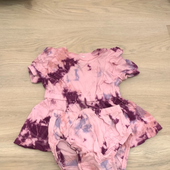 Splendid pink purple tye dyed dress and bloomer set - Picture 4 of 4